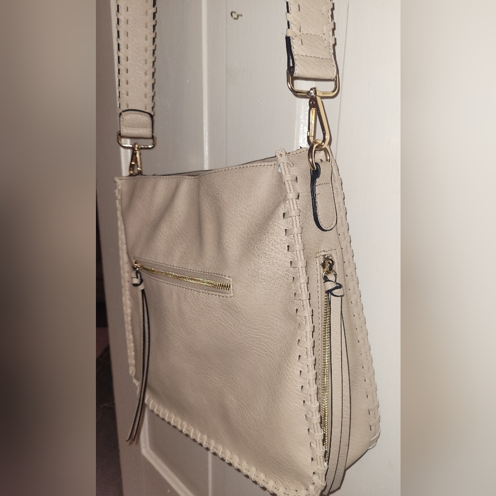 ISABELLE Vegan Leather  Cream Shoulder/Crossbody Bag